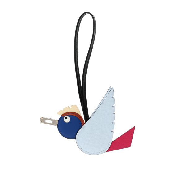 Hermes Epsom Swift Chevre Mysore Birdy Bag Charm Bleu Brume Framboise Bleu De France Craie Black