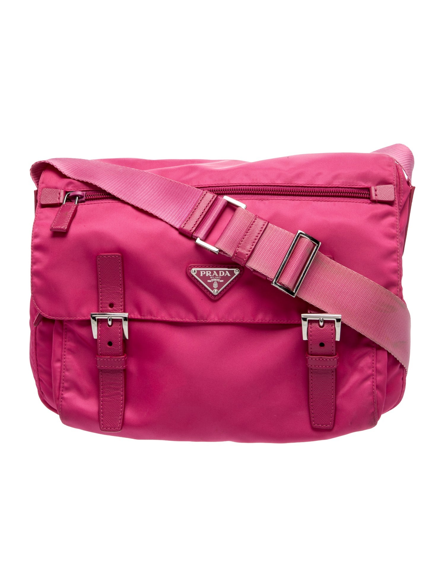 Saffiano Leather Tessuto Nylon Double Buckle