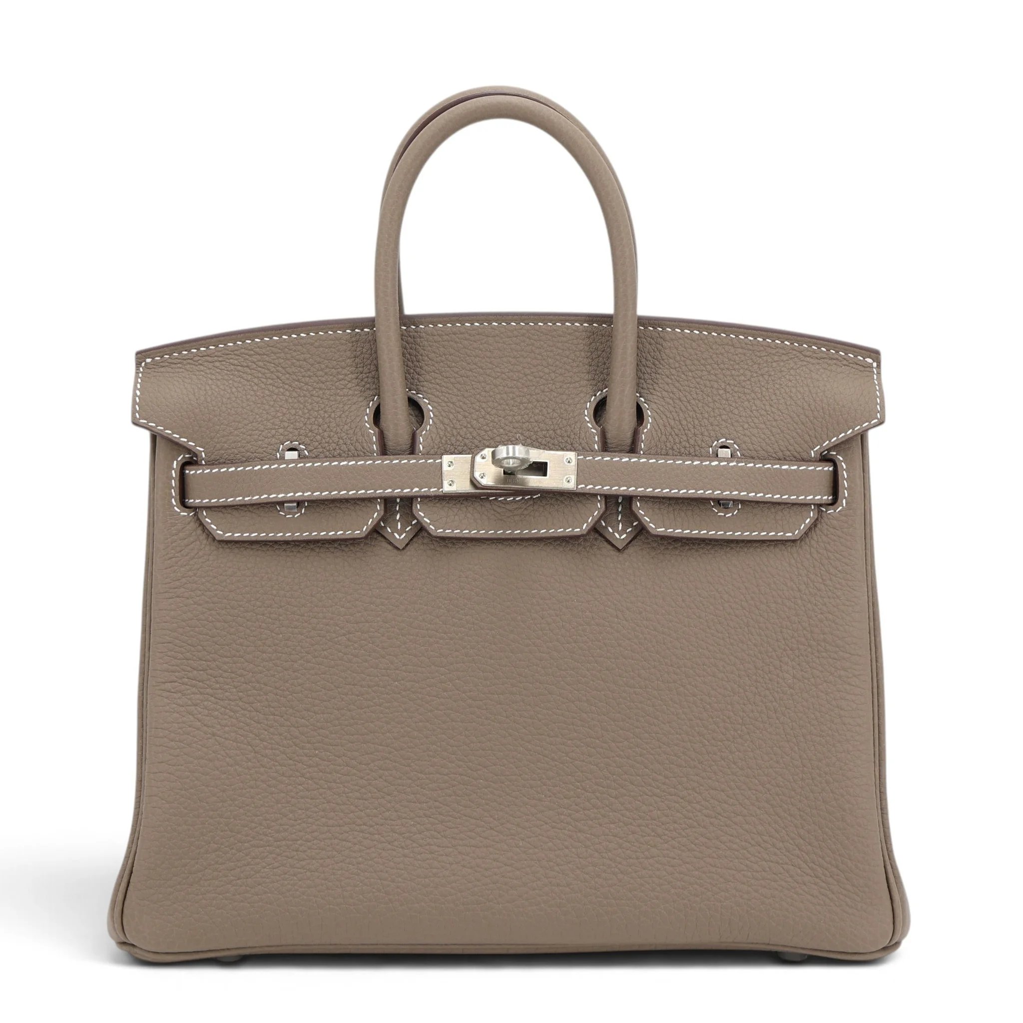 Brand New ( Rank N ) HERMÈS Birkin 25 Etoupe (18) Togo Brushed Palladium K (2025)
