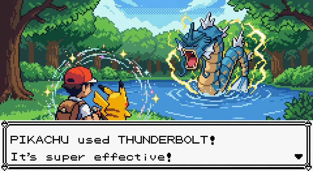 New PokÃ©mon pixel art battle scene