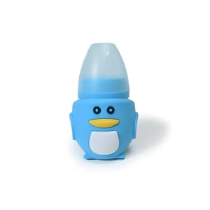 Baby Glass Feeder With Silicon Cover 120ml - Blue