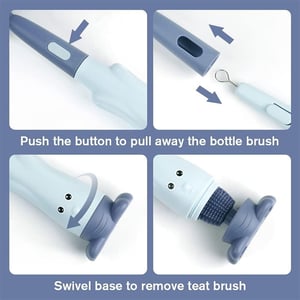 3 In 1 Bottle Cleaner Portable Brush - Faded Navy