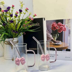 Square Shape Pookie Mug With Straw - Pink