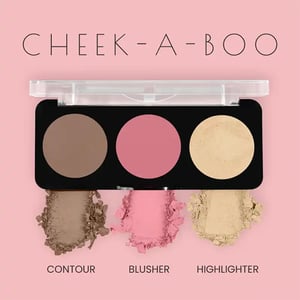 Swiss Beauty CHEEK A BOO Blusher Contour Highlighter Face Palette - 03 Face It Up Dark