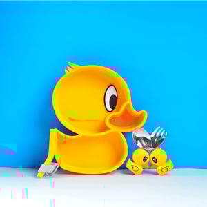 Toddler Little Duck Silicone Tableware - Yellow