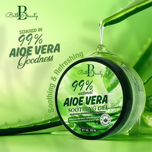 Bath & Beauty 99% Natural Aloe Vera Soothing Gel 250ml