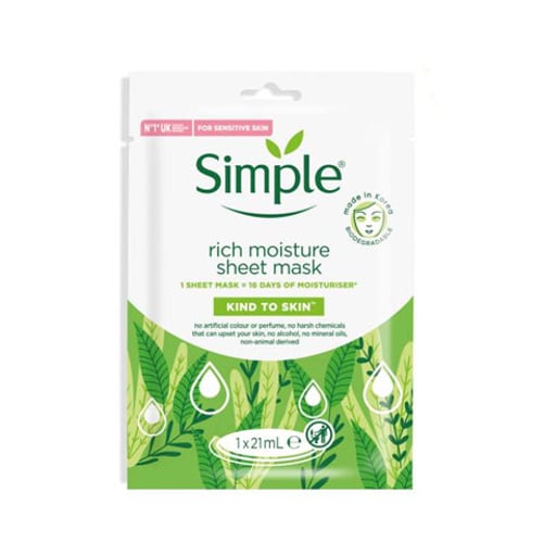 Simple Kind to Skin Rich Moisture Sheet Mask 21ml