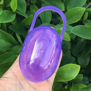 Silicone Nipple Soother With Holder & Storage Box - Purple