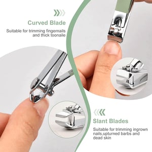 16pcs Manicure Set Pouch - Lemon Green