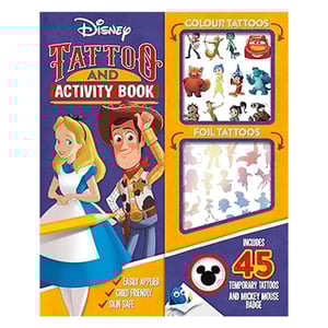 Disney Tattoo And Activity Book Includes 45 Temporary Tattoos And Micky Mouse Badge