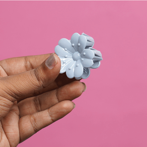 Cherry Blossom Hair Clip - Pastel Blue