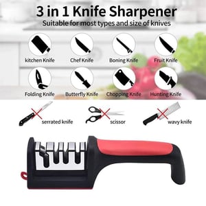 Knife Sharpener 4 Stage - Red & Black