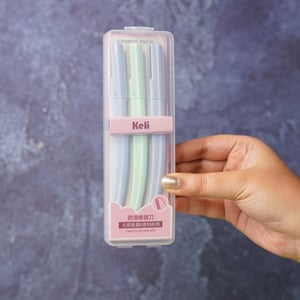 Keli Eyebrow Razor 3pcs (TM1208) - Baby Blue Light Teal Baby Blue