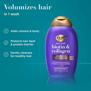 OGX Thick & Full + Biotin & Collagen Shampoo 385ml •