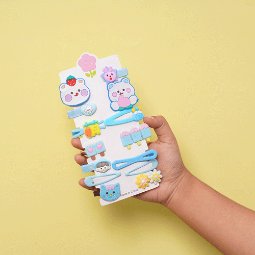 Hair Clip Set For Baby - Sky Blue