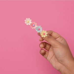 Multi Colour Floral Hair Clip 1pc