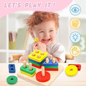 Wooden Geometric Puzzle Toy For Baby