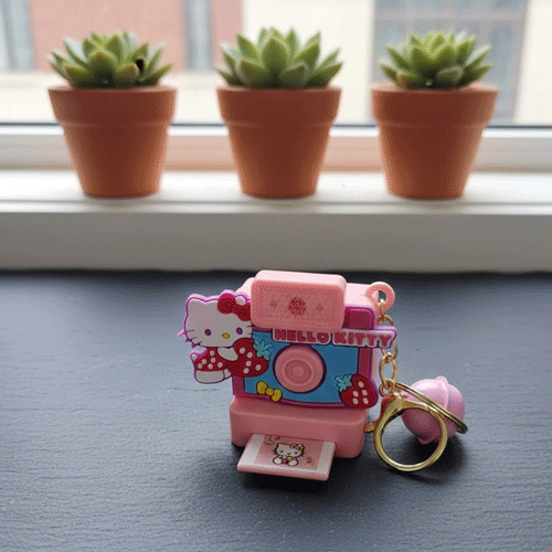 Hello Kitty Polaroid Camera Key Ring - Pink
