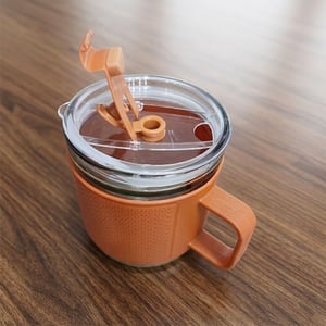 Portable Glass Water Bottle With Transparent Lid •