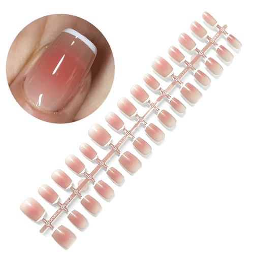 Premium False Nails 30pcs - White Pink