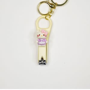 Hello Kitty Key Ring With Nail Clipper - Cream