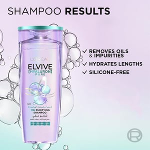 L'Oreal Paris Elvive Pure Hyaluron 72H Purifying Shampoo 400ml •
