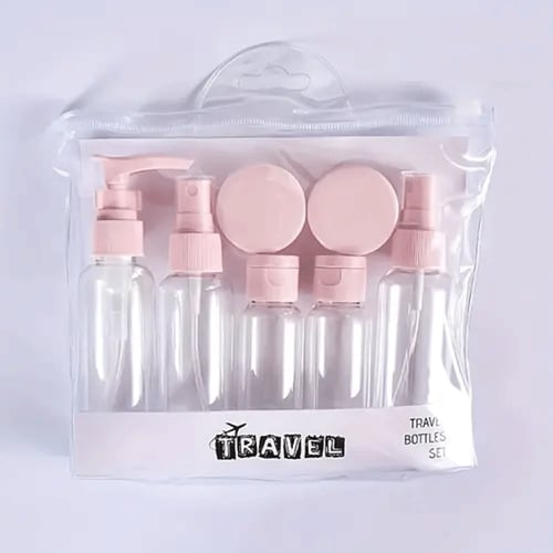 Portable Travel Bottle Pack Set 7Pcs - Pink