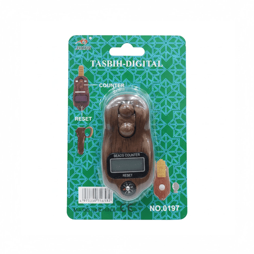 Jixin Digital Tasbih With Compas - Dark Wooden