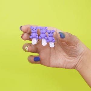 Cute Doll Mini Hair Clip 3pcs Set - Purple