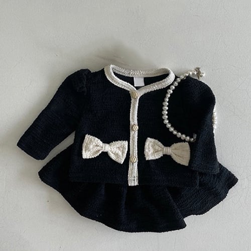 Korean Style Baby Princess Dress Set - Black
