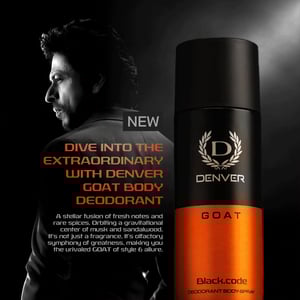 Denver Black Code Deodorant Body Spray 150ml - Goat •