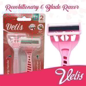 Velis Lubricated Aloe Strip 6 Blades Razor - 2pcs