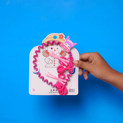 Baby Hair Accessories Set For Girl - Magenta & Hot Pink