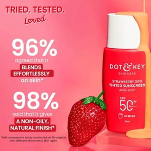 Dot & Key Strawberry Dew Tinted Sunscreen 50ml SPF 50+ PA++++ 05 Beige  •
