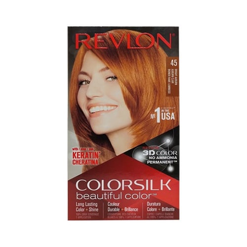Revlon ColorSilk Beautiful 3D Hair Color - 45 Bright Auburn  •
