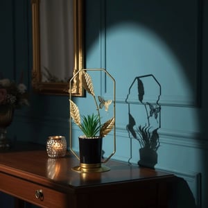 Golden Leaf And Butterfly Succulent Plant Frame Pot