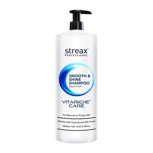 Streax Vitariche Care Smooth & Shine Shampoo For Normal To dry & Frizzy Hair 1.5L •
