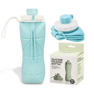 Silicone Folding Bottle 600ml - Blue