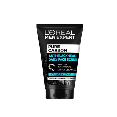 L'Oreal Paris Men Expert Pure Carbon Anti-Blackhead Daily Face Scrub 100ml •