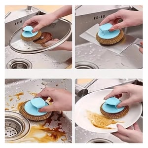 Plastic Handle Dish Cleaner - Teal Green