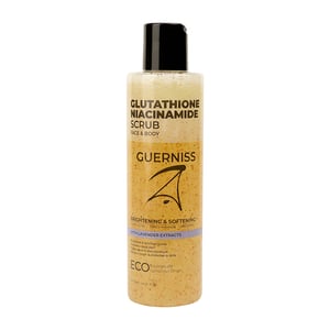 Guerniss Raw Cloud Touch Shower Gel 250ml With Guerniss Raw Glutathione Niacinamide Body & Face Scrub 200ml Combo