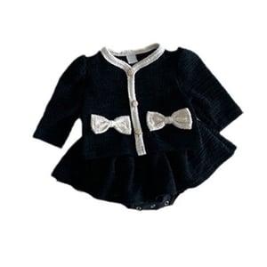 Korean Style Baby Princess Dress Set - Black