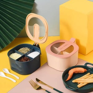 4 in 1 Partition Kitchen Spice Box - Bluish Gray