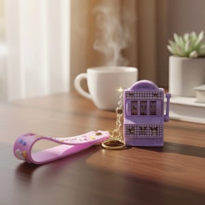 Lucky Jackpot Machine Toy Key Ring - Purple