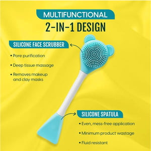 Multi-Functional Silicone 2-in-1 Face Scrubber & Spatula Stick - Blue