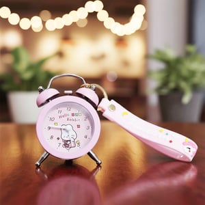 Mini Alarm Clock Key Ring - Pink