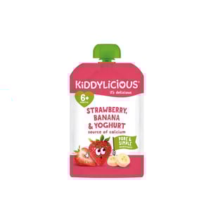 Kiddylicious Strawberry, Banana & Yoghurt source of calcium (6+ Months) 100g•