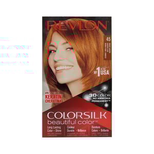 Revlon ColorSilk Beautiful 3D Hair Color - 45 Bright Auburn  •