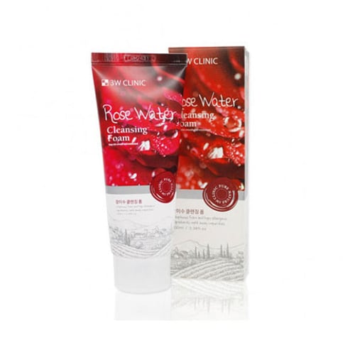 3W Clinic Rose Water Cleansing Foam 100ml •