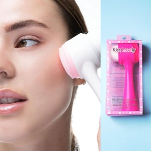 Kiss Lovely Facial Cleansing Brush - Hot Pink